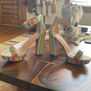 Pride rainbow heels